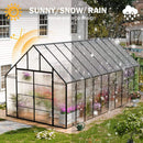 [10X20FT] Extra-Large Heavy-Duty Outdoor Backyard Greenhouse With Adjustable Roof Vents, 4MM (SAK59482)  - Saksby Wholesale - All-Weather Resistant Feature