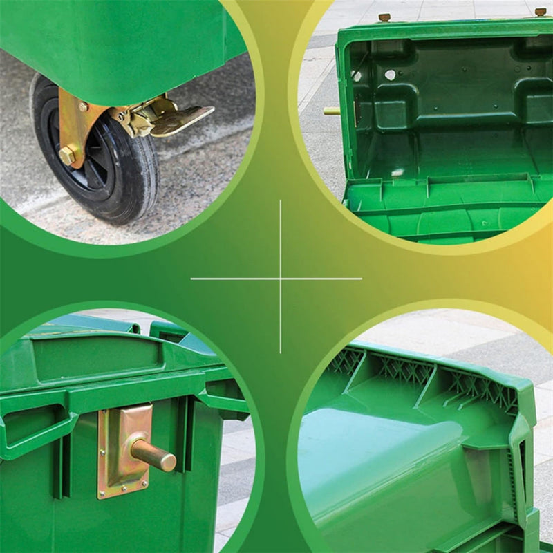 Extra Large Heavy Duty Outdoor Commercial Trash Bin With Wheels And Handles, 660L (SAK43182) SAKSBY - 
Features View