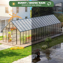 Extra-Large Heavy-Duty Outdoor Walk-In Greenhouse With Adjustable Roof Vents, 4MM (SAK26174) - Saksby Wholesale - All-Weather Resistant Feature