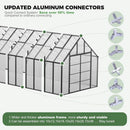 Extra-Large Heavy-Duty Outdoor Walk-In Greenhouse With Adjustable Roof Vents, 4MM (SAK26174) - Saksby Wholesale - Aluminum Connectors Details