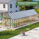 Extra-Large Heavy-Duty Outdoor Walk-In Greenhouse With Adjustable Roof Vents, 4MM (SAK26174) - Saksby Wholesale - Product Dimensions