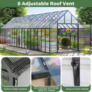 Extra-Large Heavy-Duty Outdoor Walk-In Greenhouse With Adjustable Roof Vents, 4MM (SAK26174) - Saksby Wholesale - Roof Vent  Features