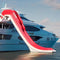 Extra Large Inflatable Heavy Duty Yacht Water Slide With Air Pump And Protection Net (SAK23694)