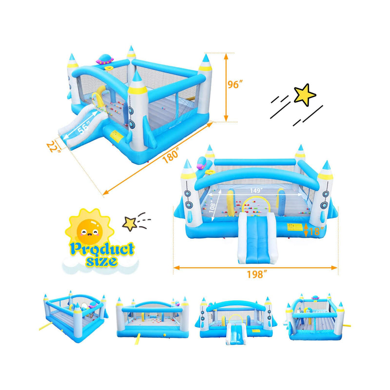 Extra Large Multifunctional Jump 'N Slide Inflatable Bouncer With Blower (SAK81243) - Saksby Wholesale - Dimensions