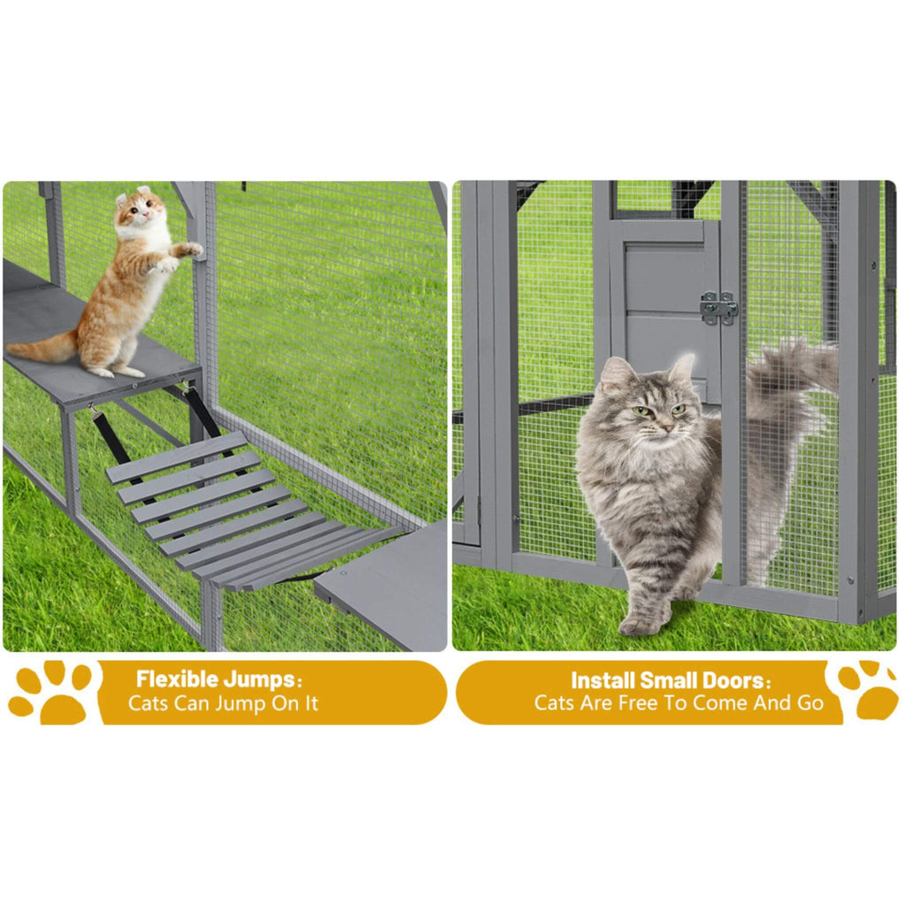 Extra Large Outdoor Cat Kitten Playpen House With Platforms, And Waterproof Cover (SAK55092) - Saksby Wholesale - Product Features