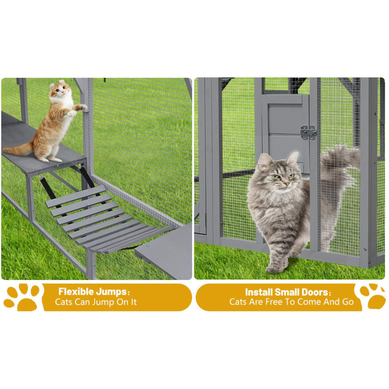 Extra Large Outdoor Cat Kitten Playpen House With Platforms, And Waterproof Cover (SAK55092) - Saksby Wholesale - Product Features