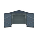Extra-Large Outdoor Galvanized Steel Outdoor Storage Shed With Skylight Roof (SAK42671) - Saksby Wholesale - Front View On White Background