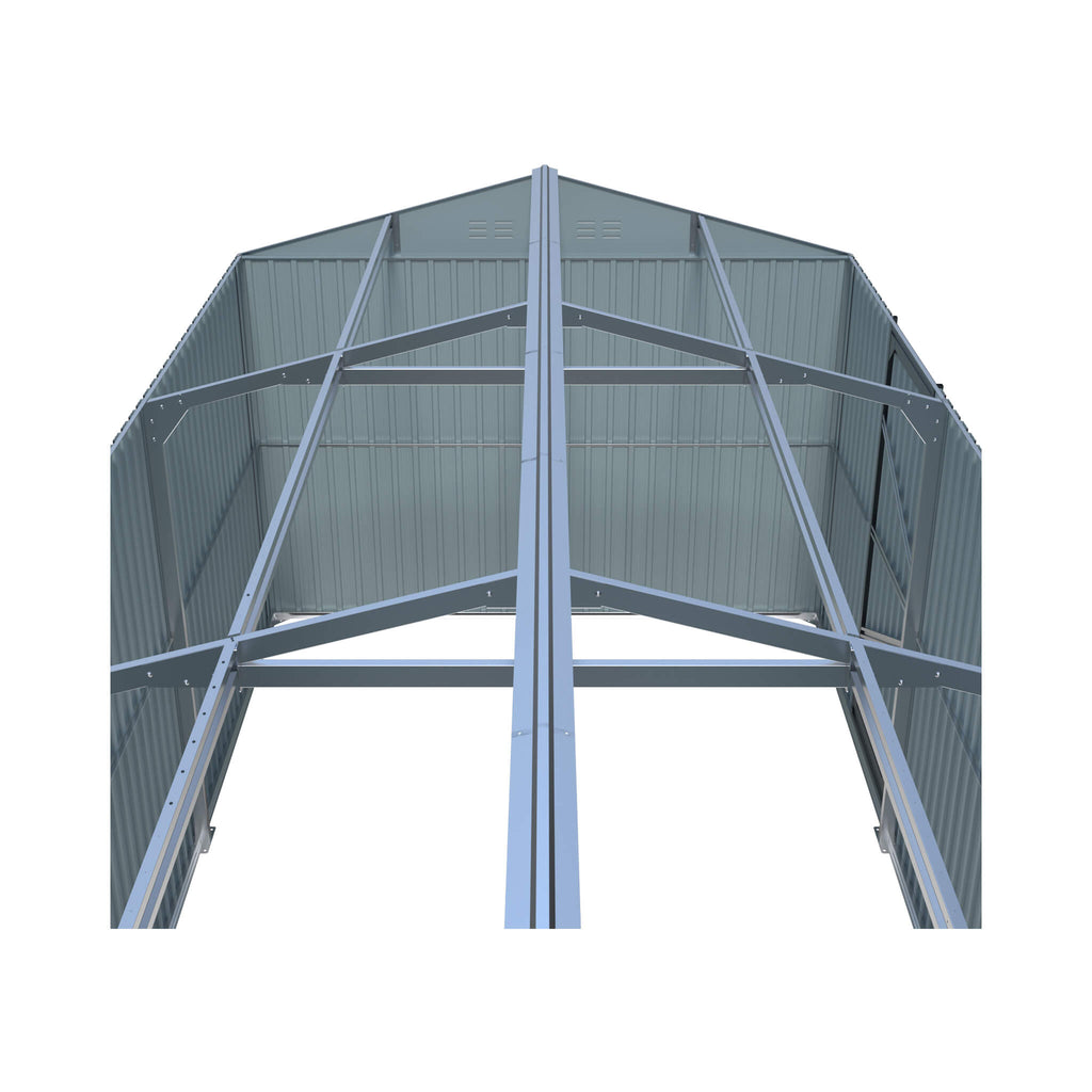 Extra-Large Outdoor Galvanized Steel Outdoor Storage Shed With Skylight Roof (SAK42671) - Saksby Wholesale - Roof Frame