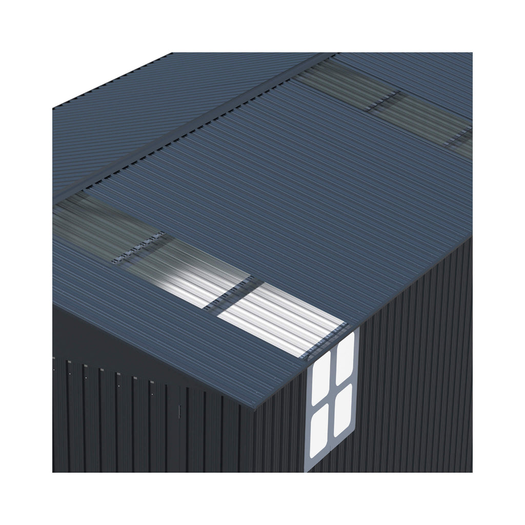 Extra-Large Outdoor Galvanized Steel Outdoor Storage Shed With Skylight Roof (SAK42671) - Saksby Wholesale - Skylight
