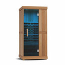 FINNMARK 1-Person FullSpectrum Home Infrared Sauna With Bluetooth Audio (SAK18374) - SAKSBY With Blue Lightning