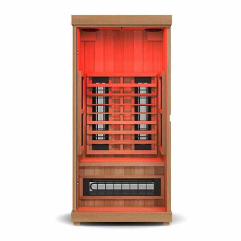 FINNMARK 1-Person FullSpectrum Home Infrared Sauna With Bluetooth Audio (SAK18374) - SAKSBY Front View