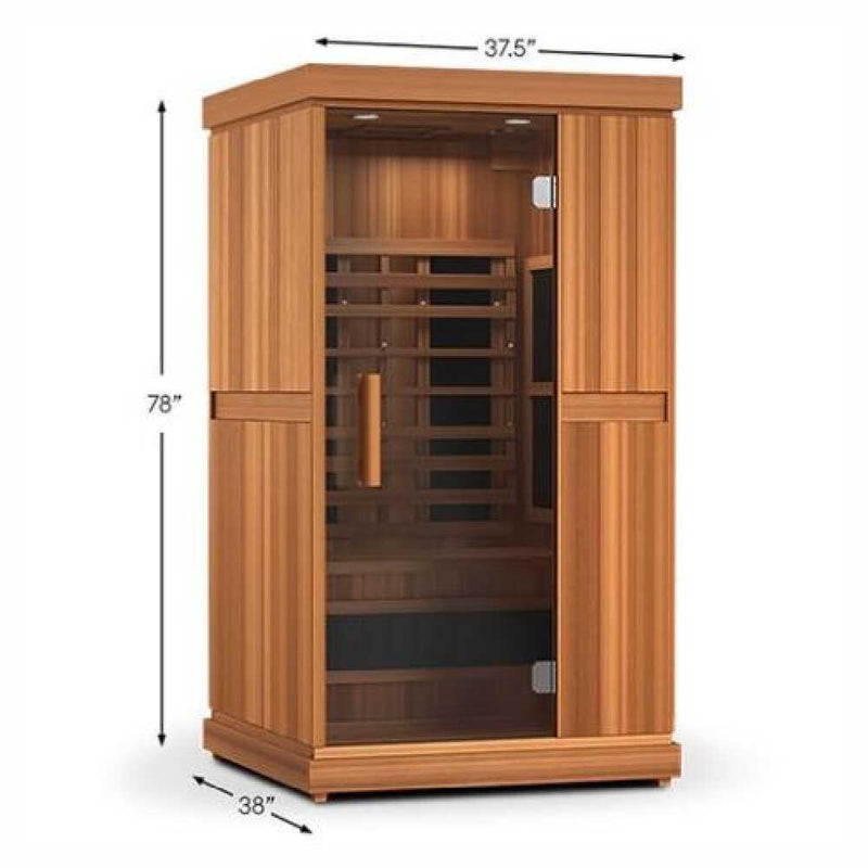 FINNMARK 1-Person FullSpectrum Home Infrared Sauna With Bluetooth Audio (SAK18374) - SAKSBY Dimensions View