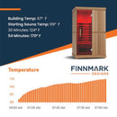 FINNMARK 2-Person Full-Spectrum Home Infrared Sauna With Built In LCD Touchscreen Controller (SAK94731) - SAKSBY Tempearture Features VIew