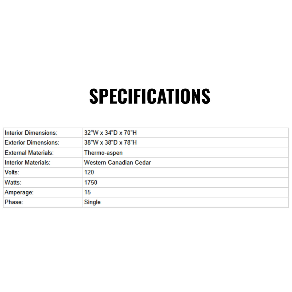 Finnmark FD-1 Full Spectrum 1-Person Home Infrared Sauna With Bluetooth Audio [FD-KN001] (SAK18374)  - Saksby Wholesale -  Specifications 1 View