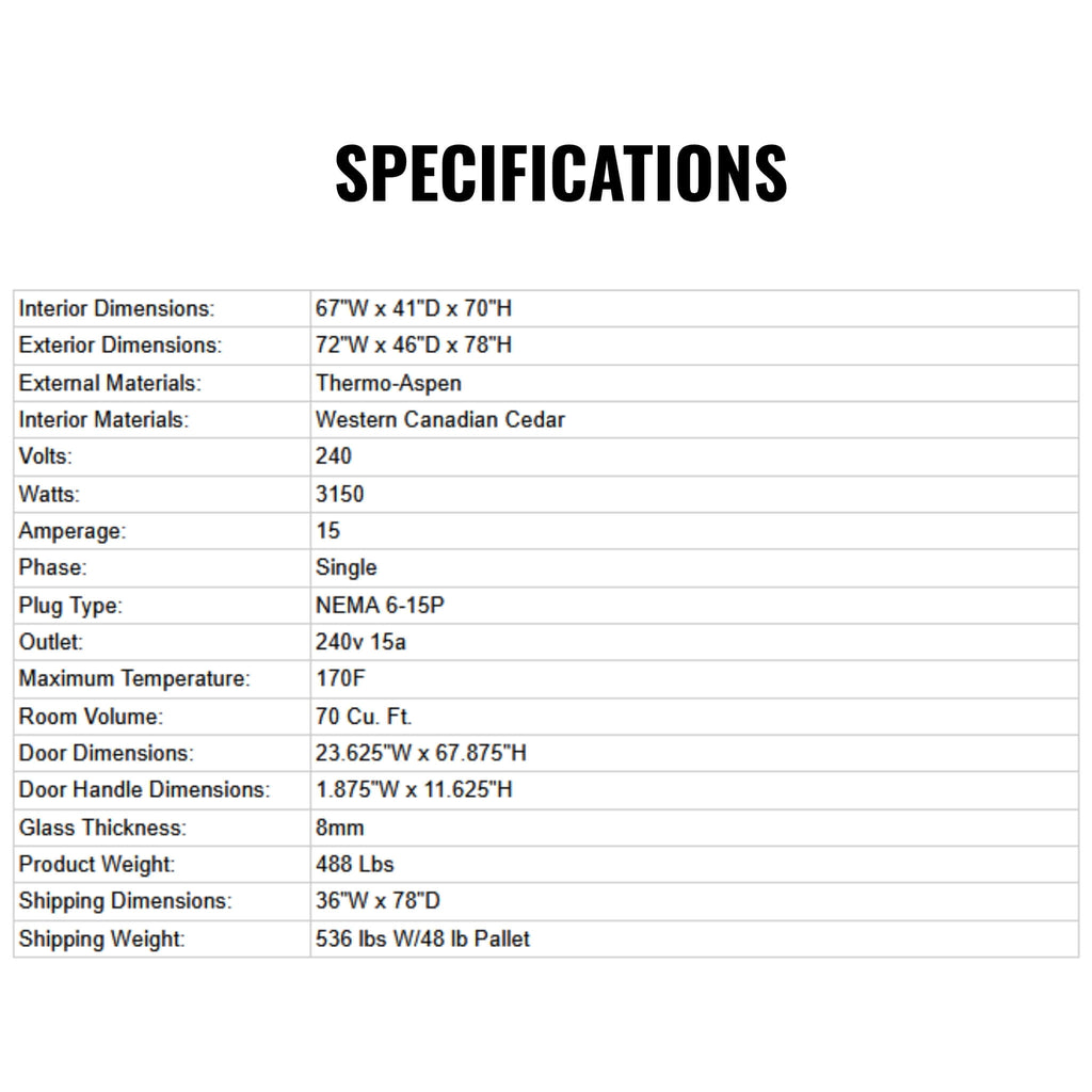 Finnmark FD-3 Full Spectrum 4-Person Capacity Home Infrared Sauna With Adjustable Sauna Feet [FD-KN003] (SAK52689)  - Saksby Wholesale -  Specifications View