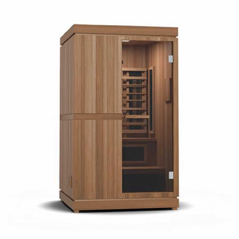 FINNMARK FD-4 Trinity 2 Person Home Sauna With Infrared And 120V Traditional Heater (SAK41865) - SAKSBY With Clear Light View