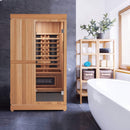 FINNMARK FD-4 Trinity 2 Person Home Sauna With Infrared And 120V Traditional Heater (SAK41865) - Saksby Wholesale - Bathroom View