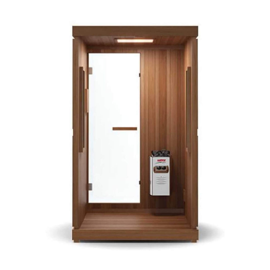 FINNMARK FD-4 Trinity 2 Person Home Sauna With Infrared And 120V Traditional Heater (SAK41865) - Saksby Wholesale - Inside View