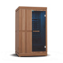 FINNMARK FD-4 Trinity 2 Person Home Sauna With Infrared And 120V Traditional Heater (SAK41865) - Saksby Wholesale - With Blue Lighting View