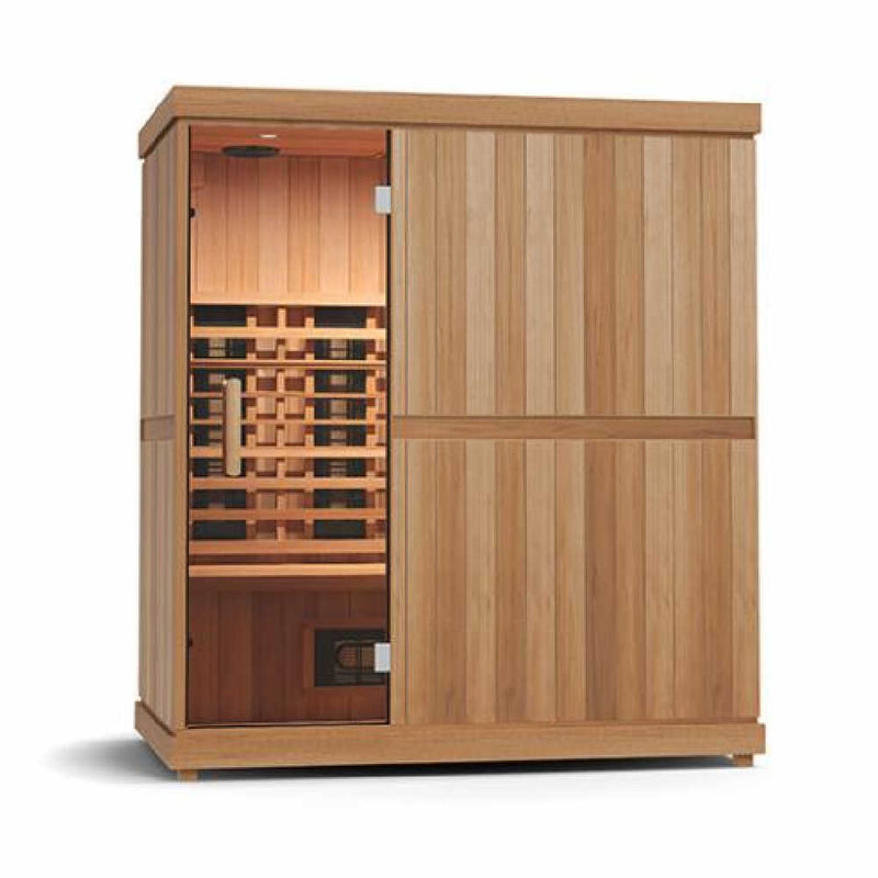 FINNMARK Full Spectrum 4 Person Capacity Home Infrared Sauna With Adjustable Sauna Feet (SAK52689) - SAKSBY With Clear Light