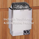 FINNMARK Trinity XL Home Infrared Sauna With Traditional Sauna Heater And  4 Person Capacity (SAK37258) - Saksby Wholsale - With Harvia Heater View