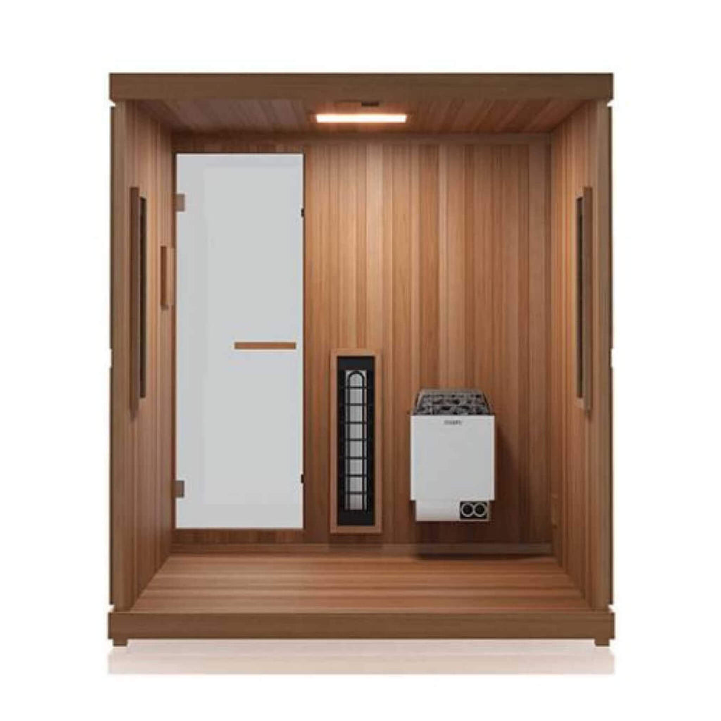 FINNMARK Trinity XL Home Infrared Sauna With Traditional Sauna Heater And  4 Person Capacity (SAK37258) - Saksby Wholesale - Inside View