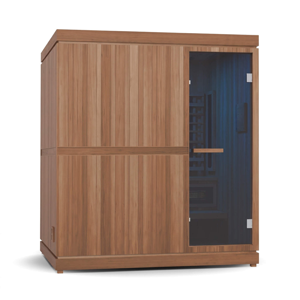 FINNMARK Trinity XL Home Infrared Sauna With Traditional Sauna Heater And  4 Person Capacity (SAK37258) - Saksby Wholesale - With Blue Light View