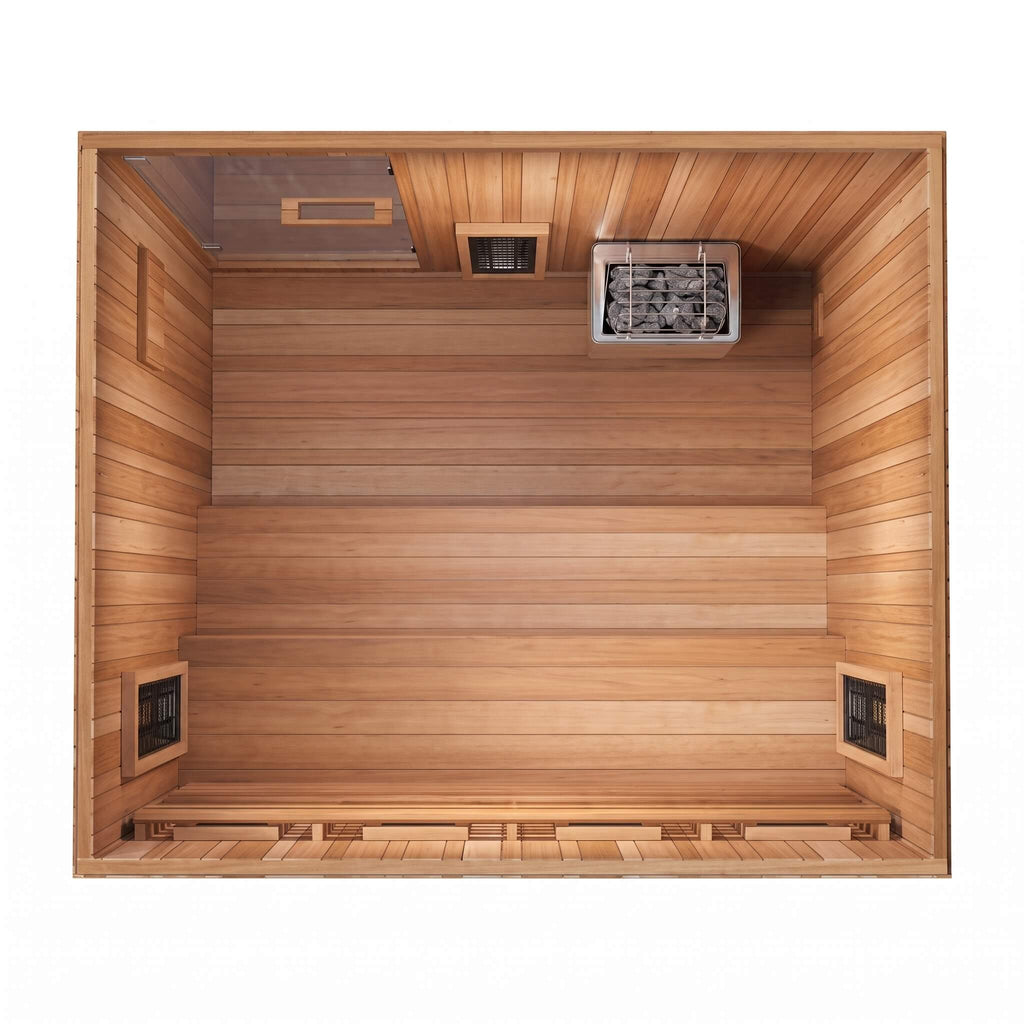 FINNMARK Trinity XL Home Infrared Sauna With Traditional Sauna Heater And  4 Person Capacity (SAK37258) - Saksby Wholesale - Top View