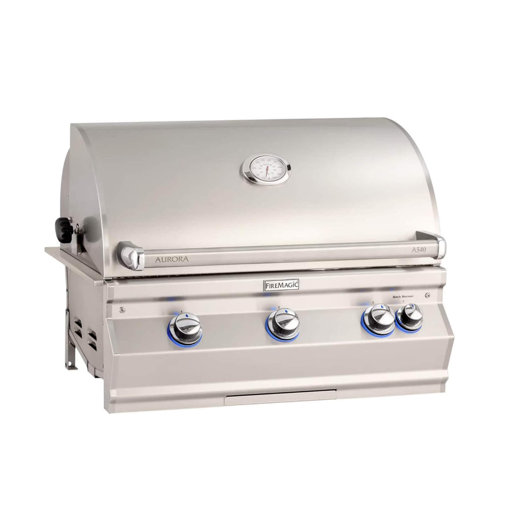 Fire Magic Aurora 30-Inch Multi-User Built-In Grill With Analog Thermometer & Rotisserie Kit [A540I-8EAN/P] (SAK14578) - Saksby Wholesale - Front Right View