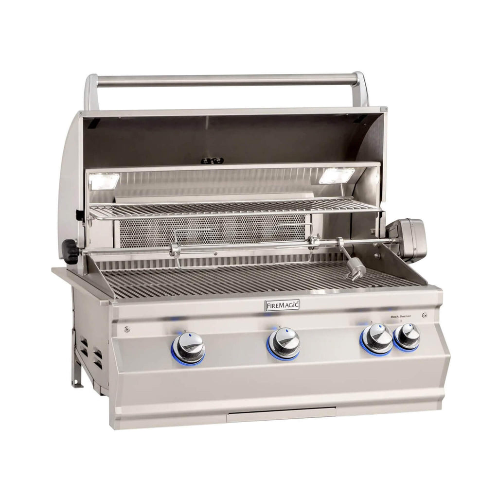 Fire Magic - A540I-8EAP - Aurora 30-Inch Built-In Propane Gas Grill W/ Rotisserie - Open