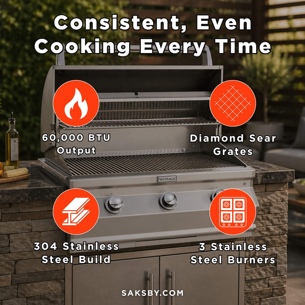Fire Magic Choice Multi-User Built-In Grill With Analog Thermometer, 30" [CM540I-RT1N/P] (SAK91748) - Saksby Wholesale - Features