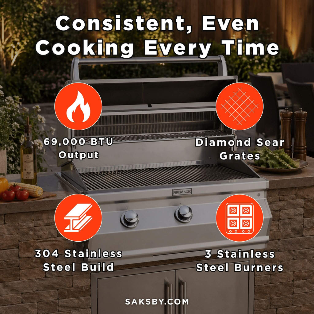 Fire Magic Choice Multi-User Built-In Grill With Analog Thermometer, 36" [CM650I-RT1N/P] (SAK15978) - Saksby Wholesale - Features