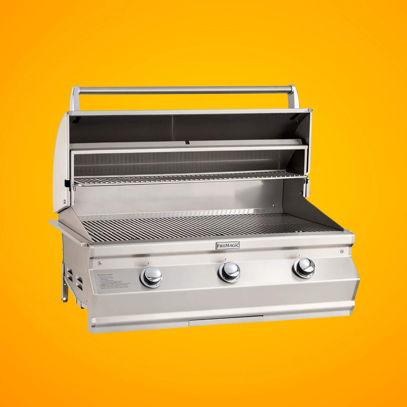 Fire Magic CM650I RT1N Choice Multi User 36 Inch Built In Natural Gas Grill (SAK46720) Saksby - Open on Orange Background