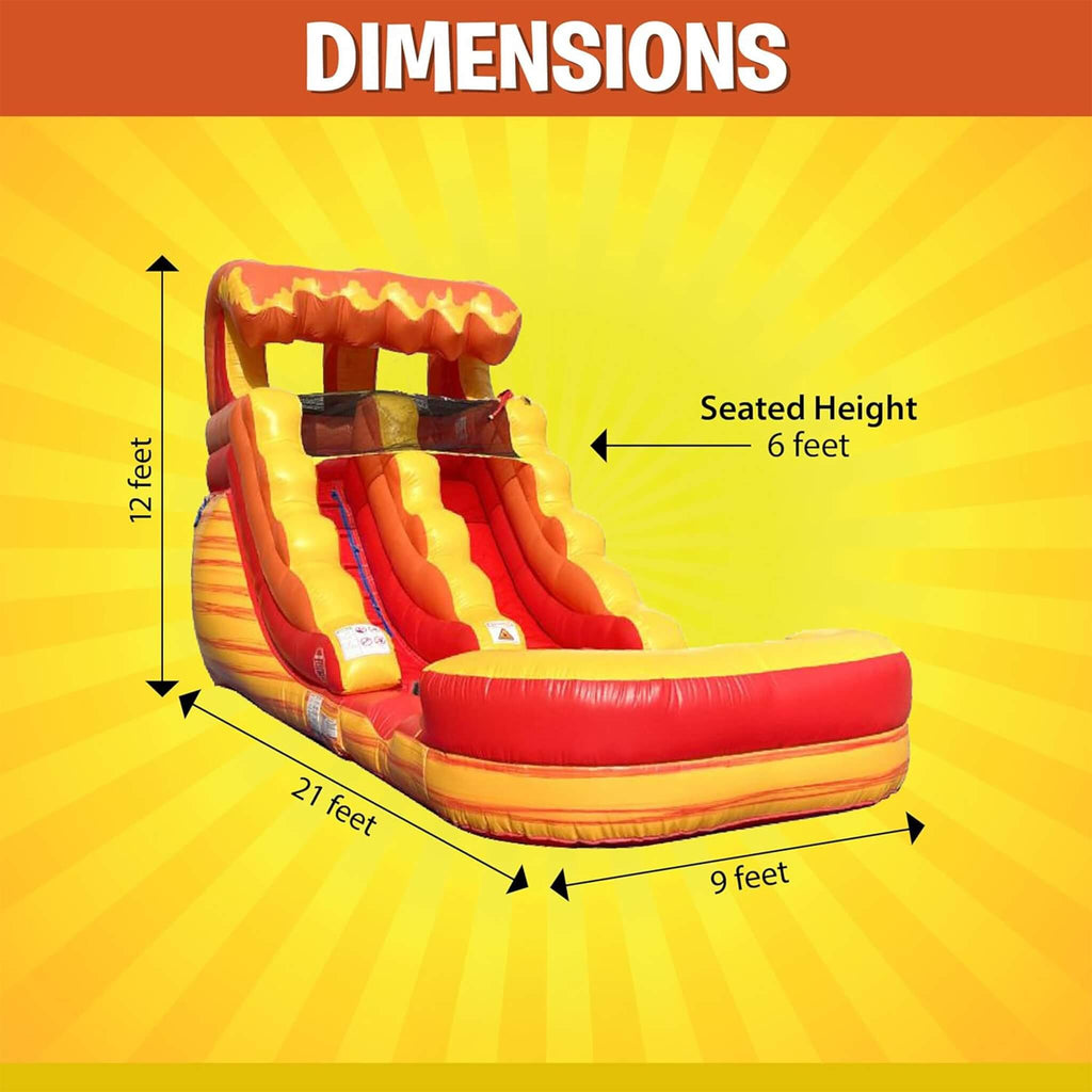 Fire Marble Inflatable Water Slide With Pool And Blower (SAK34567) - Saksby Wholesale - 21FT Dimensions