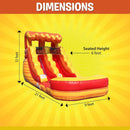 Fire Marble Inflatable Water Slide With Pool And Blower (SAK34567) - Saksby Wholesale - 21FT Dimensions