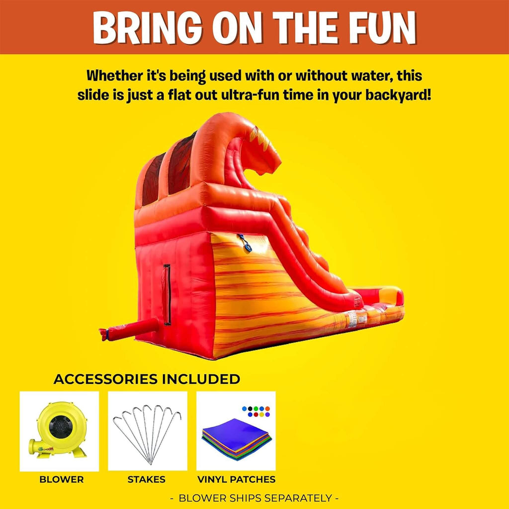 Fire Marble Inflatable Water Slide With Pool And Blower (SAK34567) - Saksby Wholesale - Accessories Included
