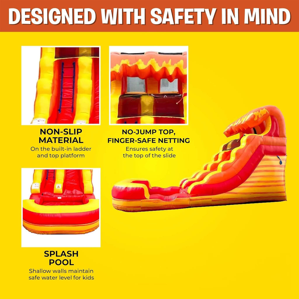 Fire Marble Inflatable Water Slide With Pool And Blower (SAK34567) - Saksby Wholesale - Features