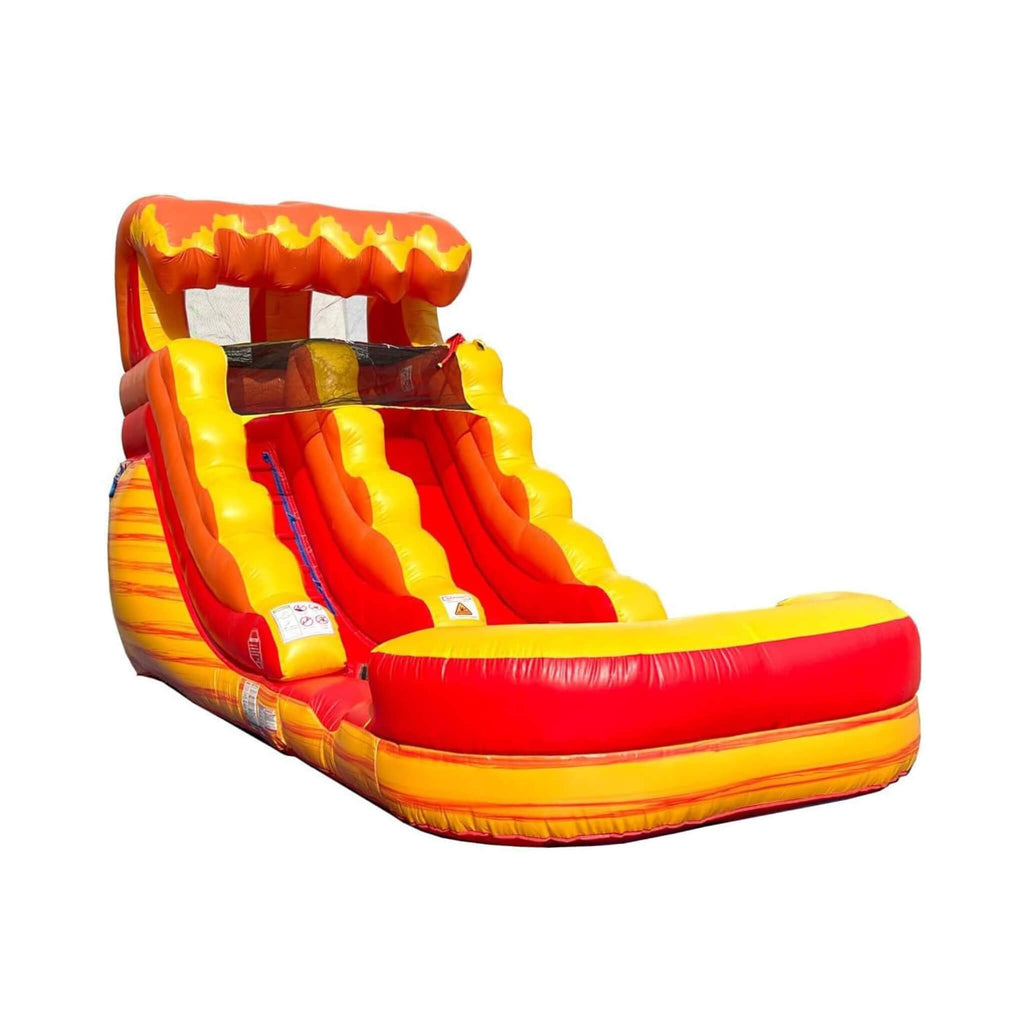 Fire Marble Inflatable Water Slide With Pool And Blower (SAK34567) - Saksby Wholesale - Front Side View