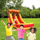 Fire Marble Inflatable Water Slide With Pool And Blower (SAK34567) - Saksby Wholesale - Lifestyle Image With Kids