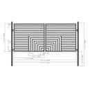 [12-18FT] Florence Powder Coated Galvanized Steel Dual Swing Driveway Gate [DGFLORD-AP] (SAK48168) - Saksby Wholesale - 14FT Dimensions