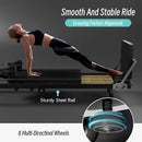 Foldable Dual Resistance Pilates Reformer Machine With Tower (SAK96041) - Saksby Wholesale - Sturdy Steel Rail