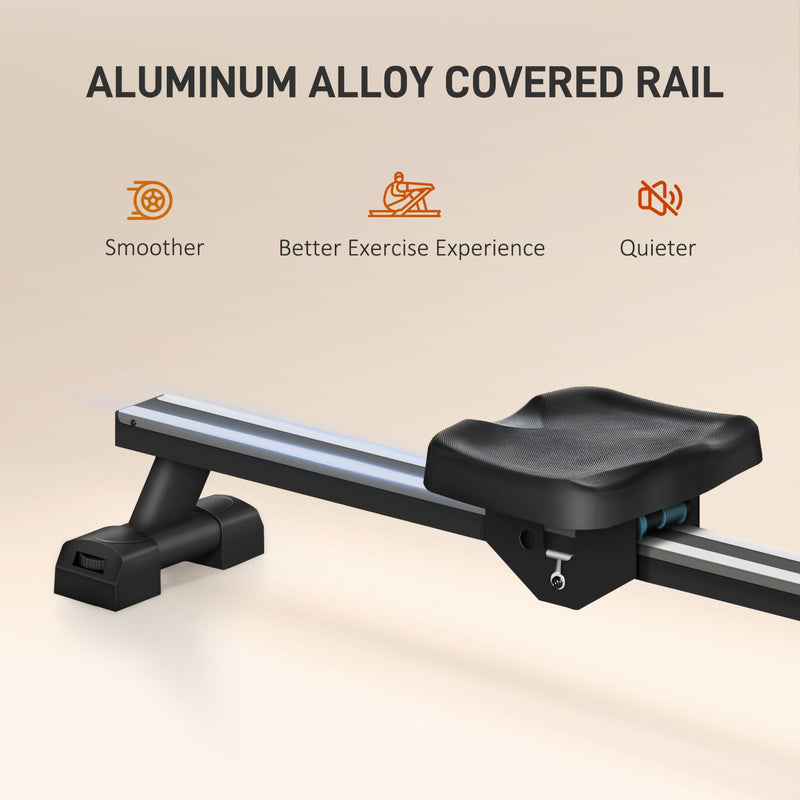 Foldable Water Rowing Machine With Adjustable Resistance, Wheels, LCD Monitor And Tablet Holder (SAK53758) - Saksby Wholesale - Rail Features