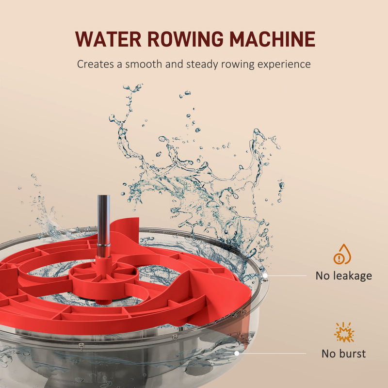 Foldable Water Rowing Machine With Adjustable Resistance, Wheels, LCD Monitor And Tablet Holder (SAK53758) - Saksby Wholesale - Water Rowing Machine