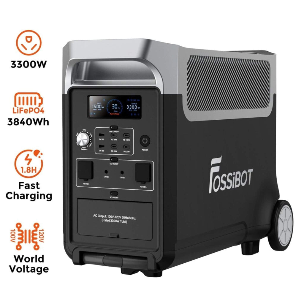 Fossibot F3600 + SP200 | Solar Generator Bundle Kit (SAK69184) - Saksby Wholesale - Power Station Front Picture