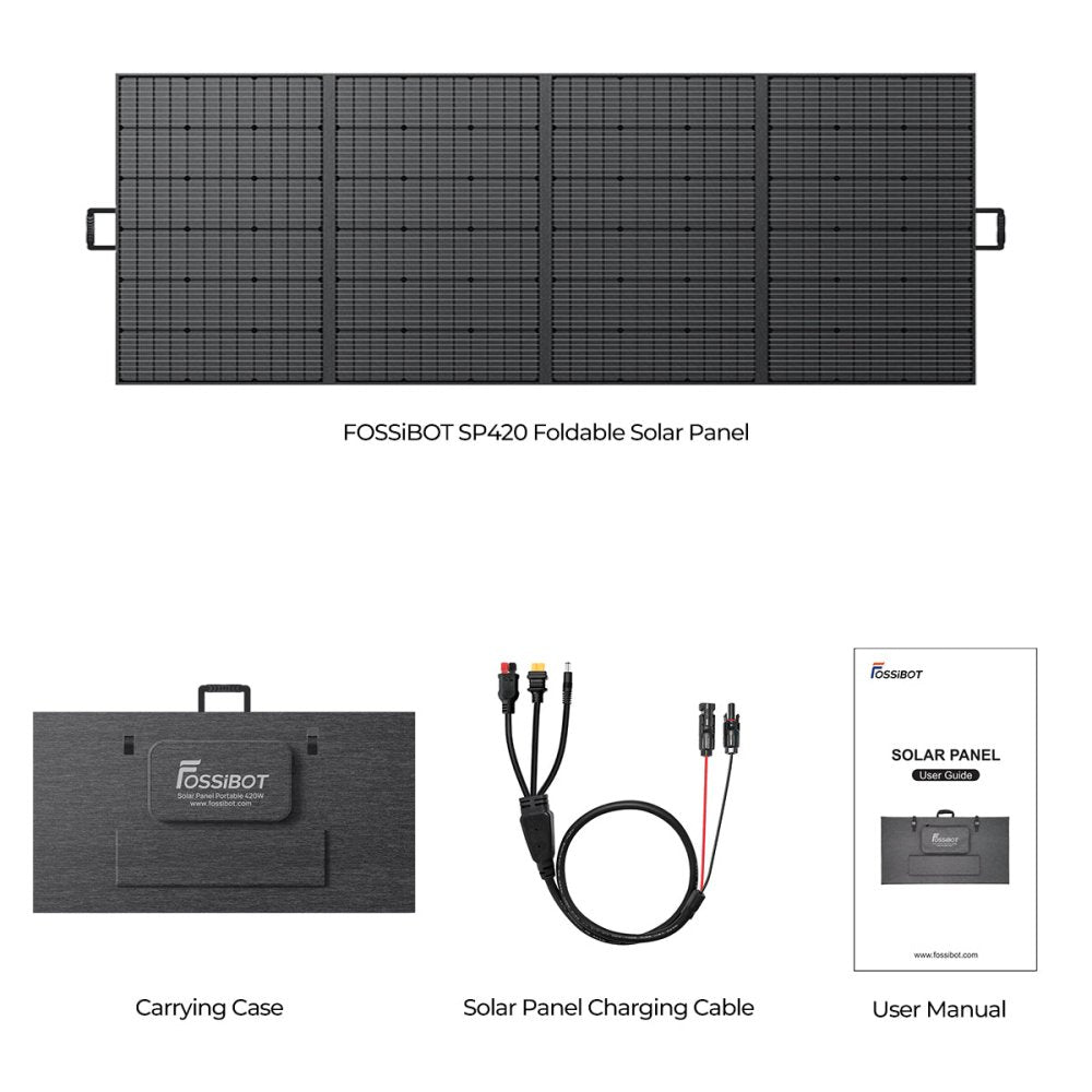 FOSSiBOT SP420 Solar Panel W/ Adjustable Kickstand And MC4 Connector, 420W (SAK123974) - SAKSBY.com - Portable Power Stations - SAKSBY.com