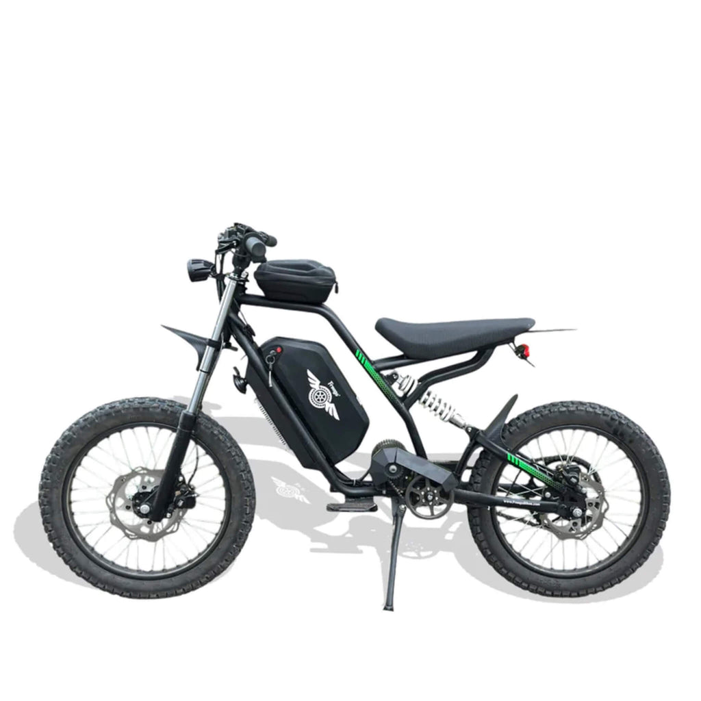 Freego Nova 3 Mid Drive All Terrain 28 MPH Speed Electric Motorcycle, 3000W  (SAK19582) SAKSBY - Left View