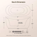 Freestanding Whirlpool Air Bubble LED Massage Bathtub (SAK84026) - Saksby Wholesale - 67-Inch Dimensions
