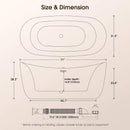 Freestanding Whirlpool Air Bubble LED Massage Bathtub (SAK84026) - Saksby Wholesale - 71-Inch Dimensions