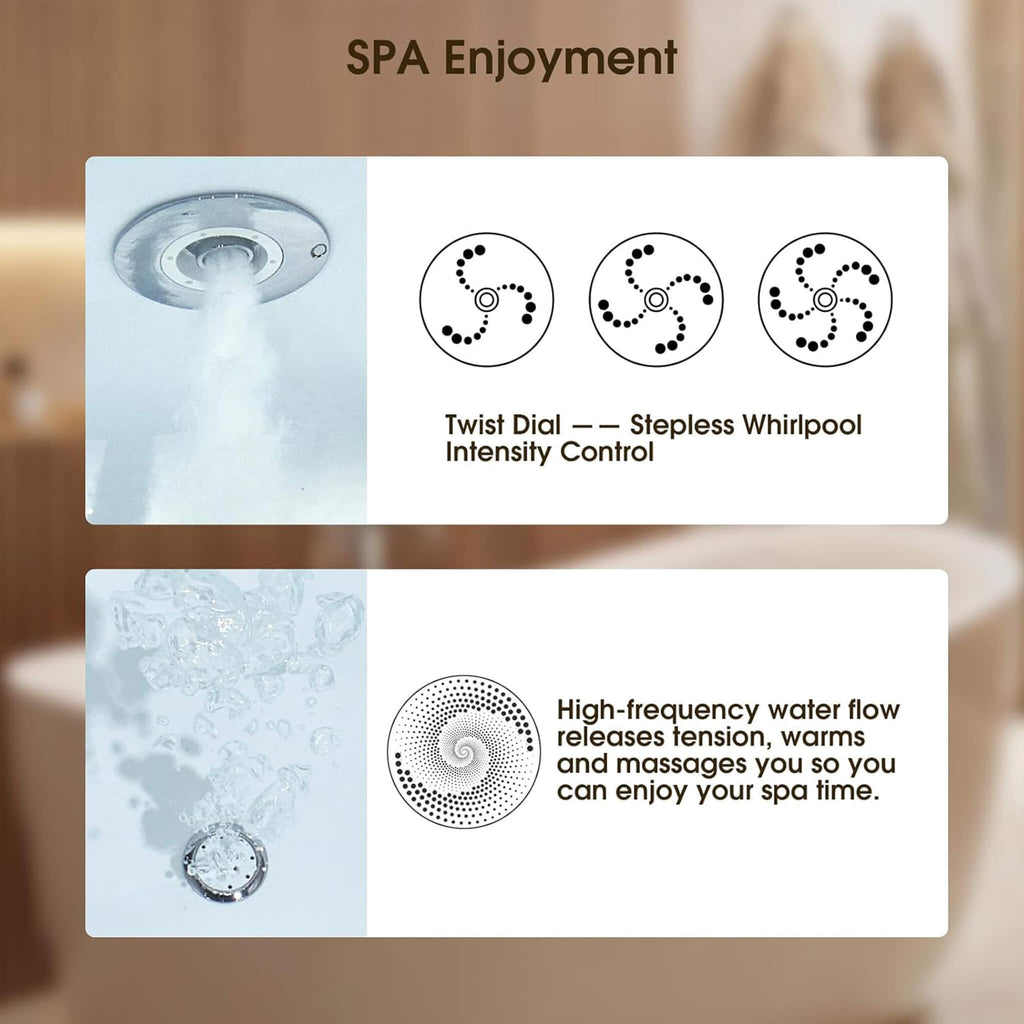 Freestanding Whirlpool Air Bubble LED Massage Bathtub (SAK84026) - Saksby Wholesale - Jets