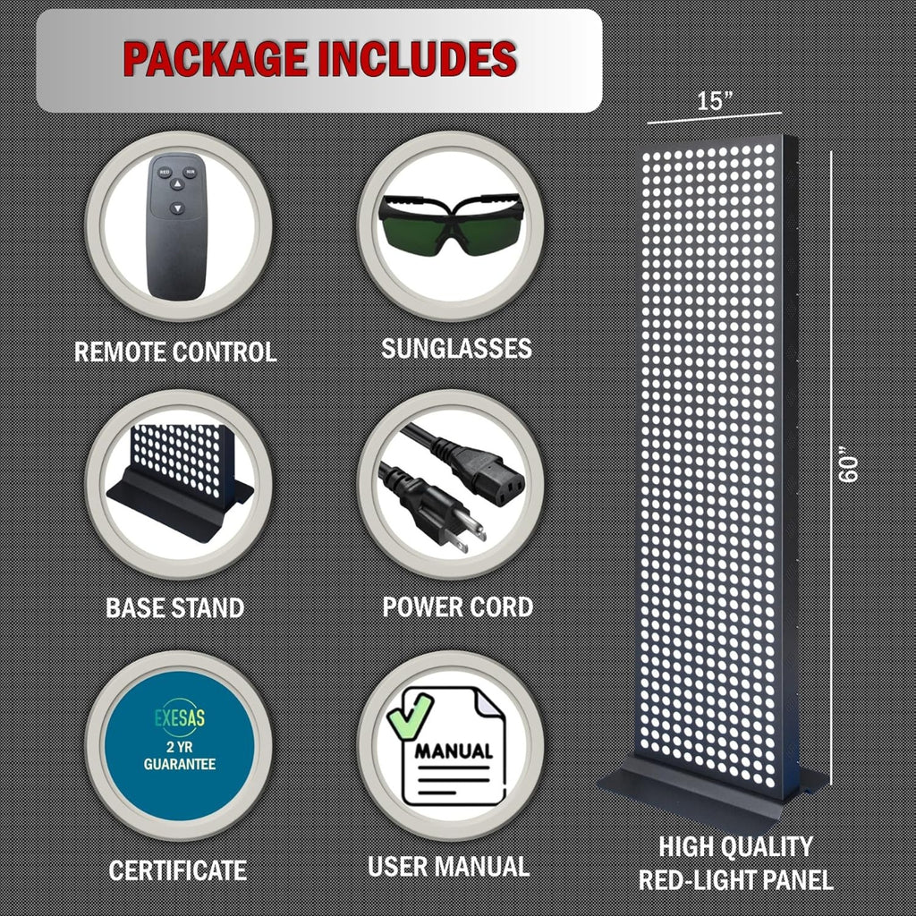 Full-Body Dual-Chip Clinical-Grade Red Light Therapy Panel (SAK63480) - Saksby Wholesale - Package Inclusions And Dimensions